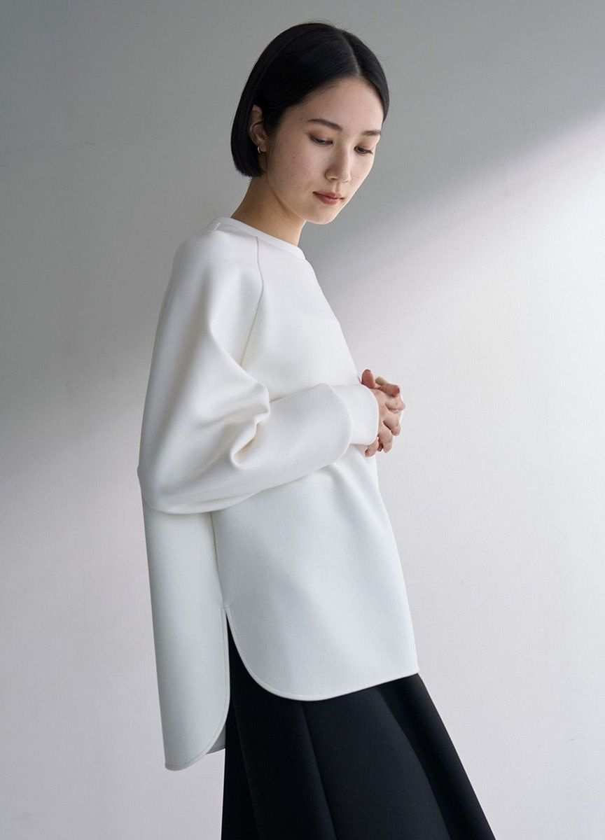 太空棉後拉鍊圓領上衣